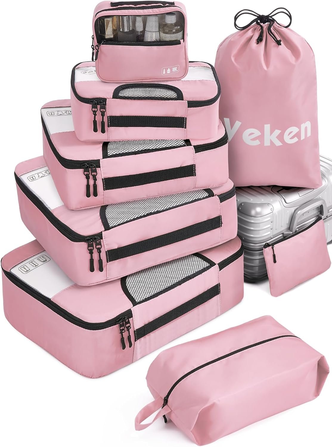 Veken 8 Set Packing Cubes Black Review