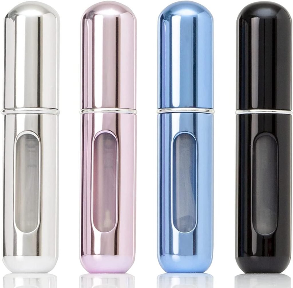 4PCS Refillable Perfume Atomizer Bottle, Travel Perfume Mini Spray Bottles, Cologne Dispenser, Portable Empty Perfume Spray Bottle, Container with Bag 4PCS Refillable Perfume Atomizer Bottle, Travel Perfume Mini Spray Bottles, Cologne Dispenser, Portable Empty Perfume Spray Bottle, Container with Bag