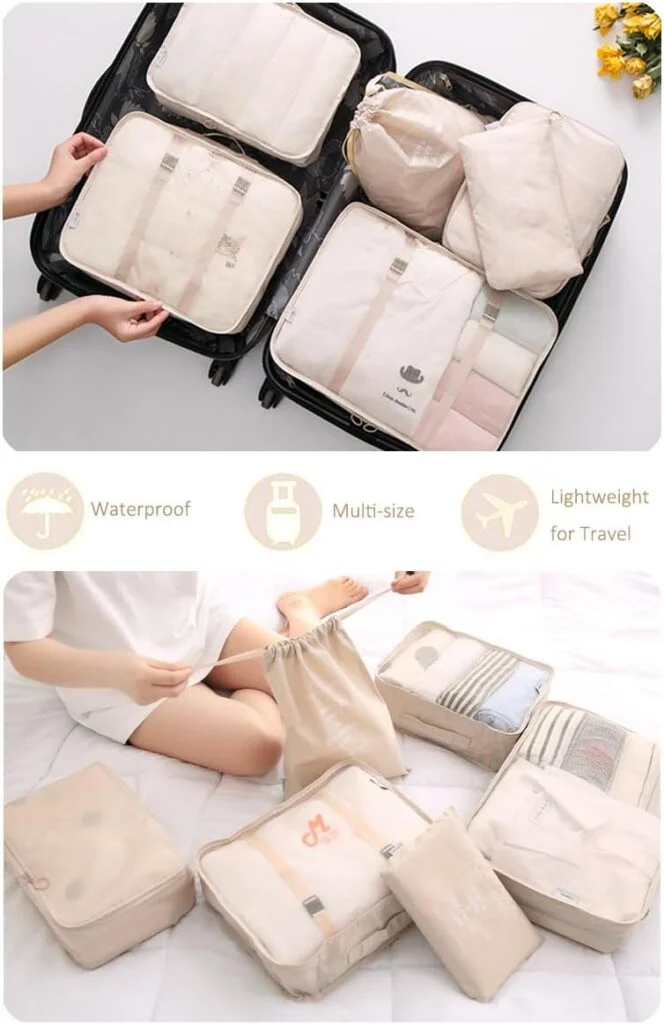Packing Cubes for Travel, PACTIVE 9 Set Luggage Organizers with Toiletry Bag, Shoe Bag, Electronics Bag, Compression Cells, Travel Accessories Essentials Packing Cubes for Travel, PACTIVE 9 Set Luggage Organizers with Toiletry Bag, Shoe Bag, Electronics Bag, Compression Cells, Travel Accessories Essentials