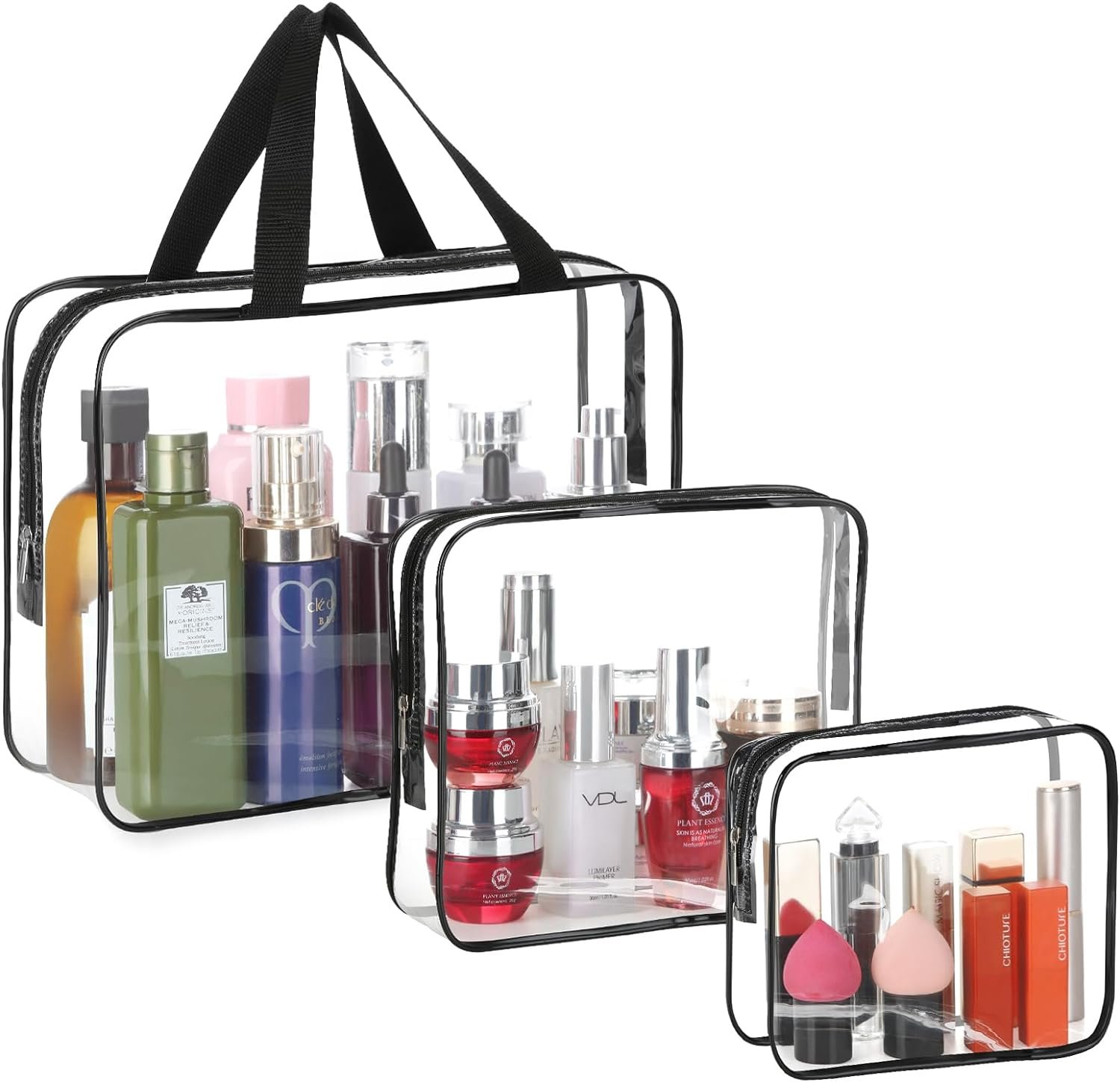 HAOGUAGUA 3 Pieces Large Clear Travel Bags Review