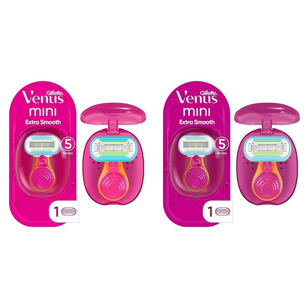Gillette Venus Extra Smooth On The Go Razor For Women, Handle + 1 Blade Refill + 1 Travel Case, Great Addition To Your Travel Size Toiletries