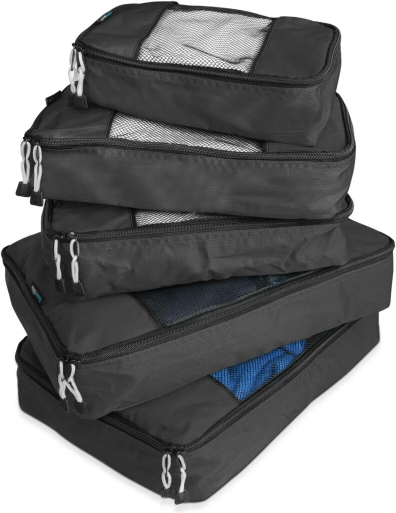 TravelWise Luggage Packing Organization Cubes 5 Pack, Black, 2 Small, 2 Medium, 1 Large TravelWise Luggage Packing Organization Cubes 5 Pack, Black, 2 Small, 2 Medium, 1 Large