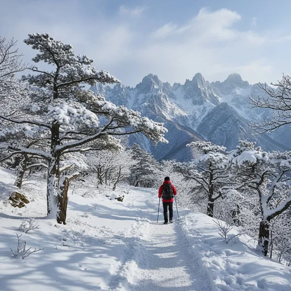 First Snow Trek Through Seoraksan’s 2025 Winter Hiking Wonderland